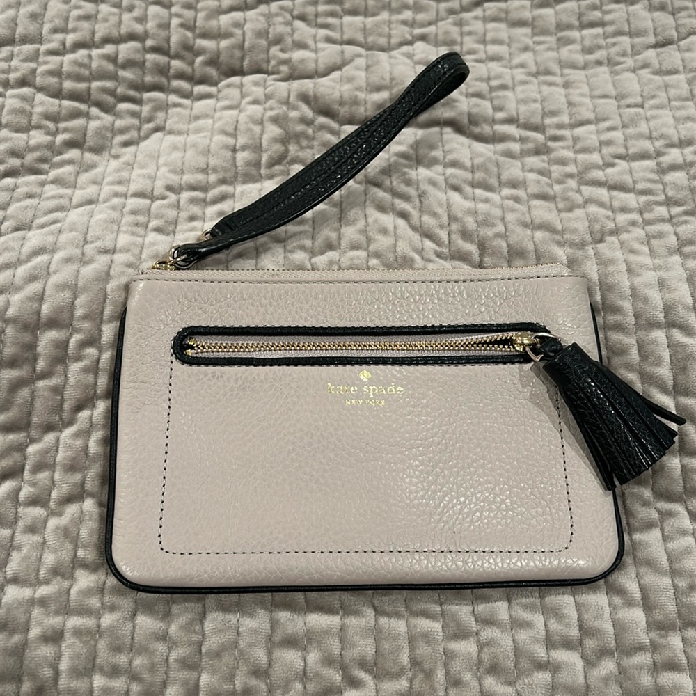 Kate Spade Tan and Black Wristlet